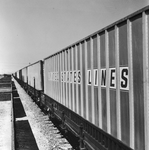 171634 Afbeelding van het vervoer van containers van United States Lines naar de Margriethaven te Rotterdam.